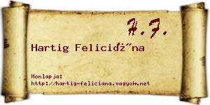 Hartig Feliciána névjegykártya